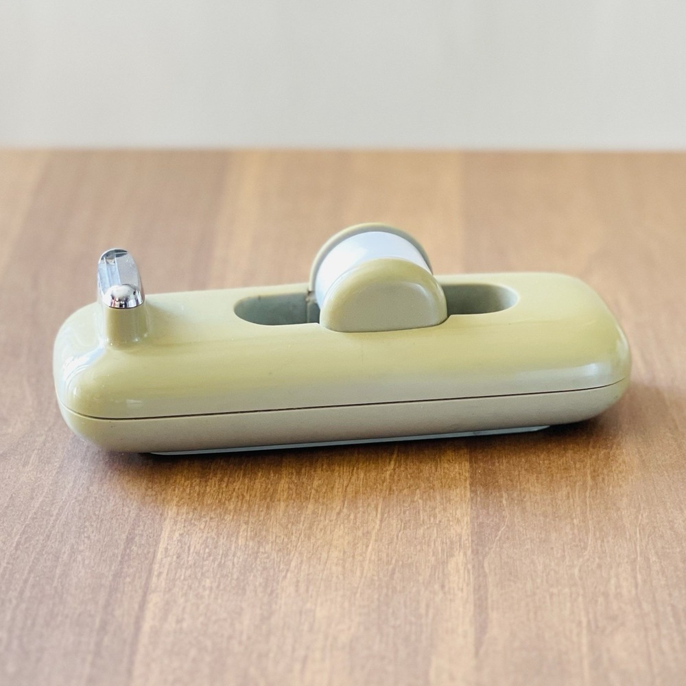 Vintage ELDON Desk Top Tape Dispenser Flip Up Mod Design Almond Retro MCM 1981 - Picture 2 of 7
